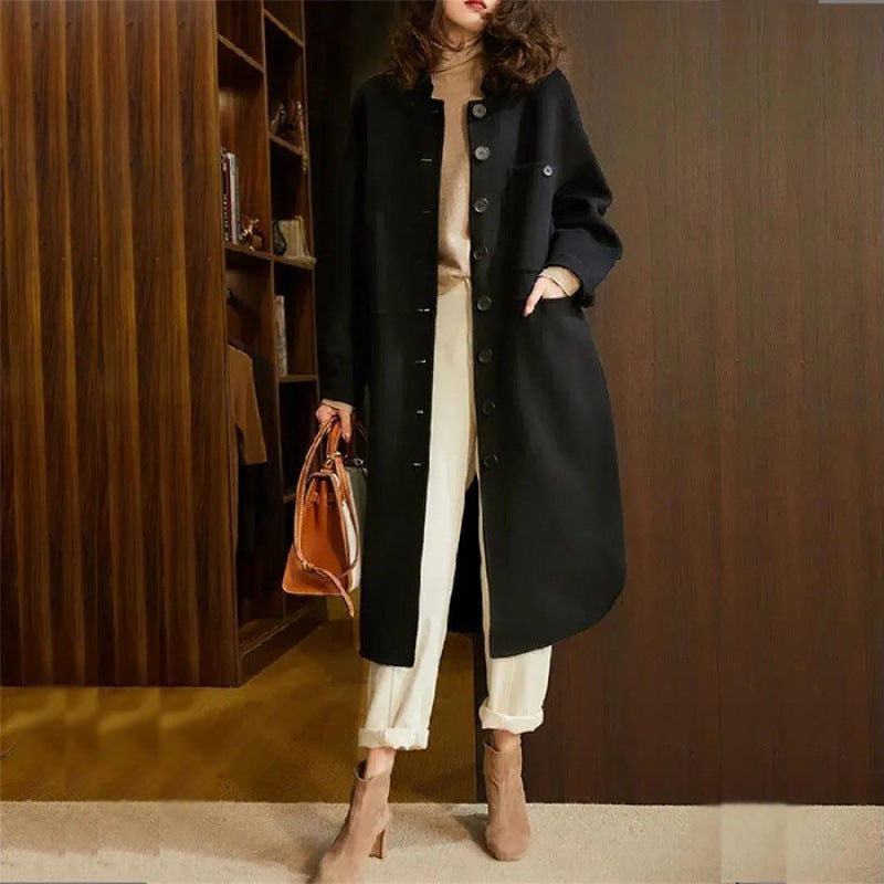 Women's Autumn And Winter Temperament Thick Woolen Coat