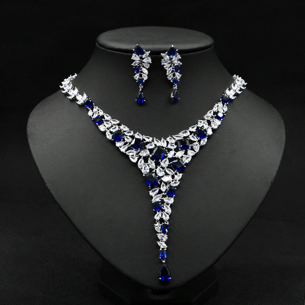 Zircon Necklace Set Wedding Dress Wedding Earring