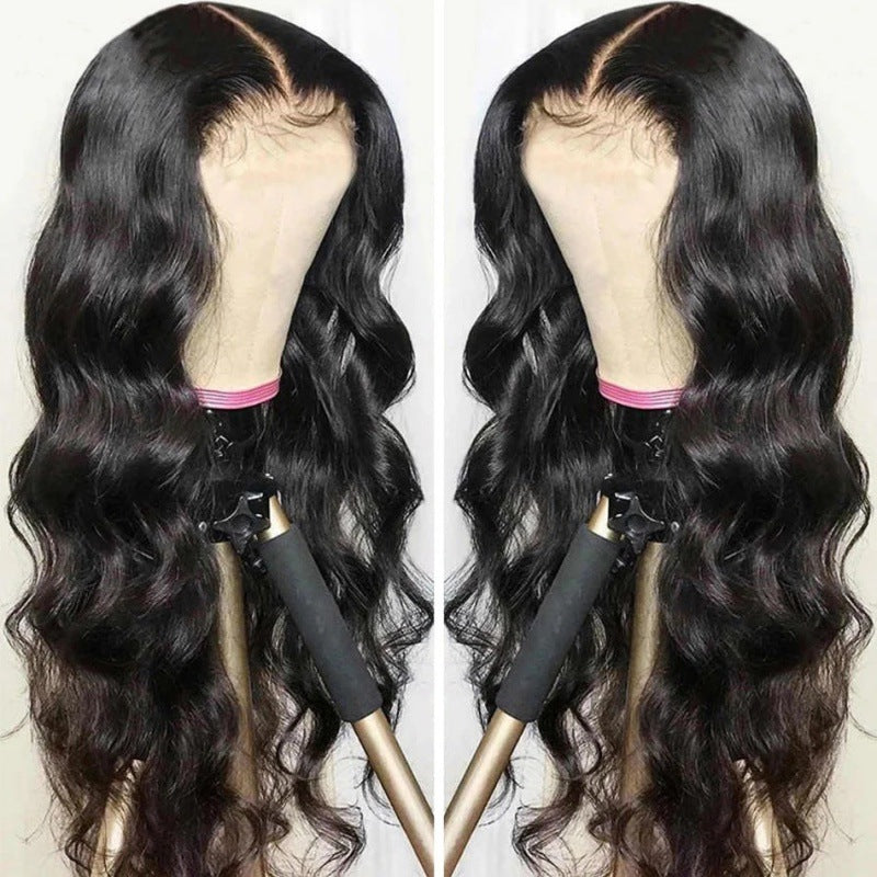 Mid-section Black Big Wavy Long Curly Hair Wig