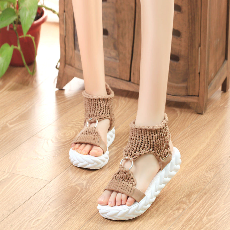 Women's Fashionable Knitted Wool Sandals