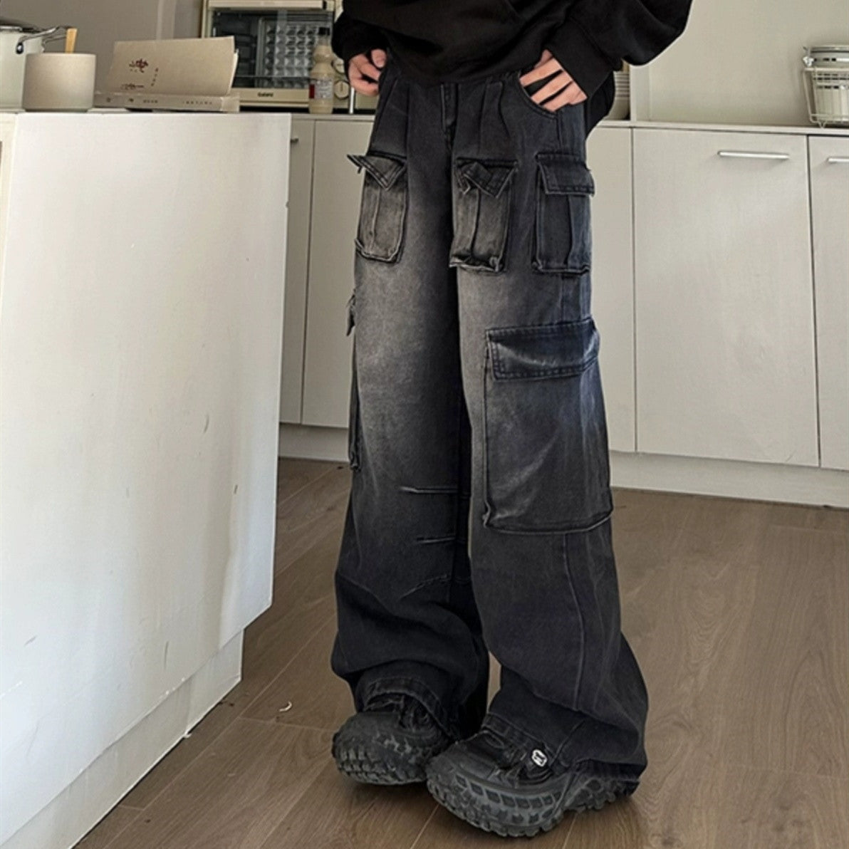 Salemlance Retro Overalls For Men With Wide Legs