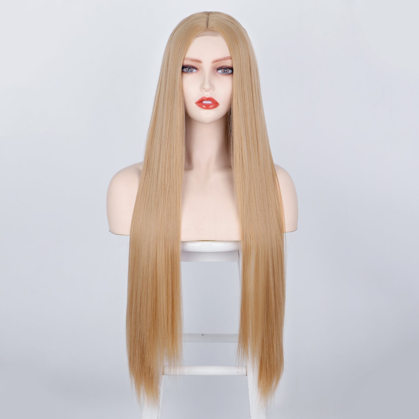 Front Lace Long Straight Hair Chemical Fiber Wig