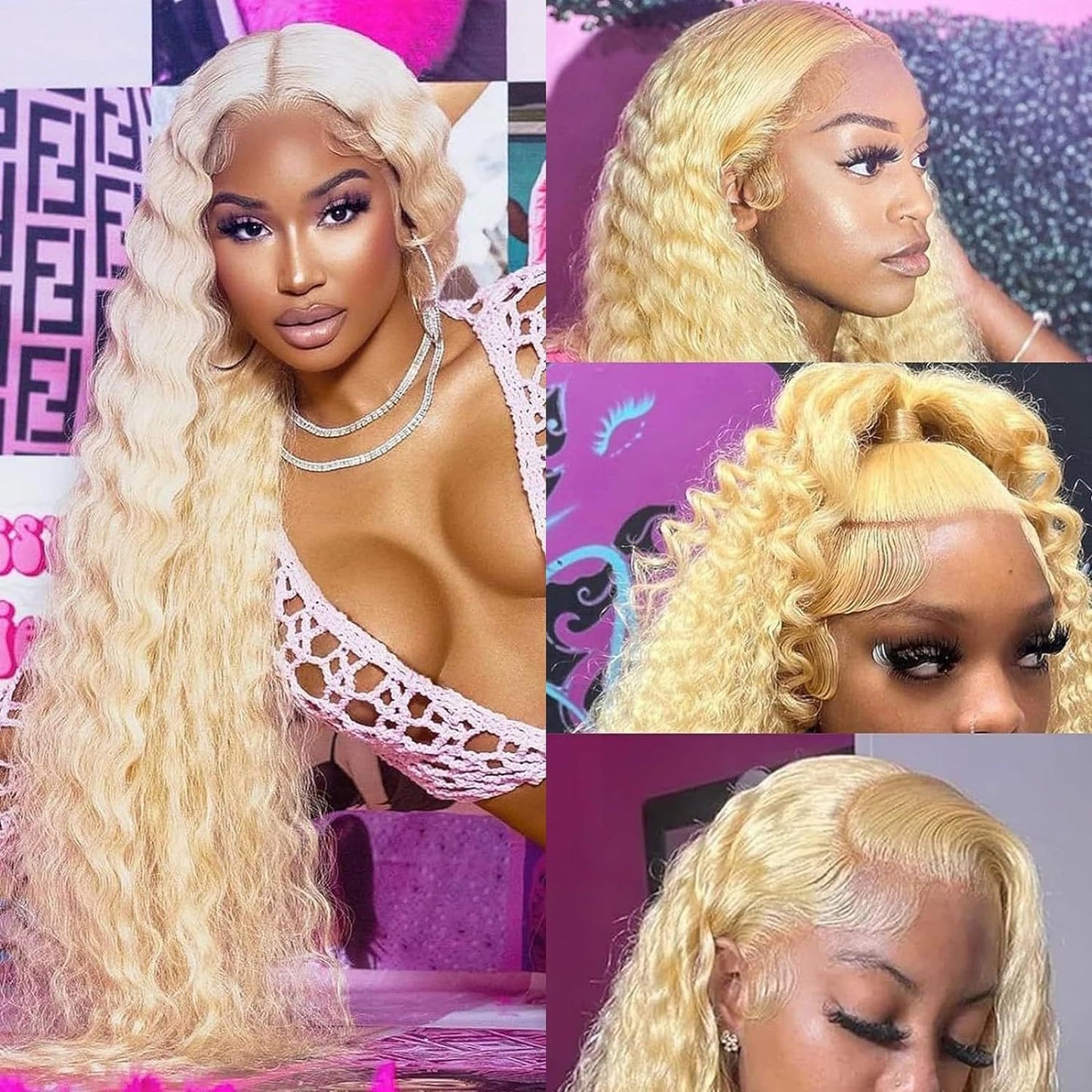 Ladies Front Lace Synthetic Wigs