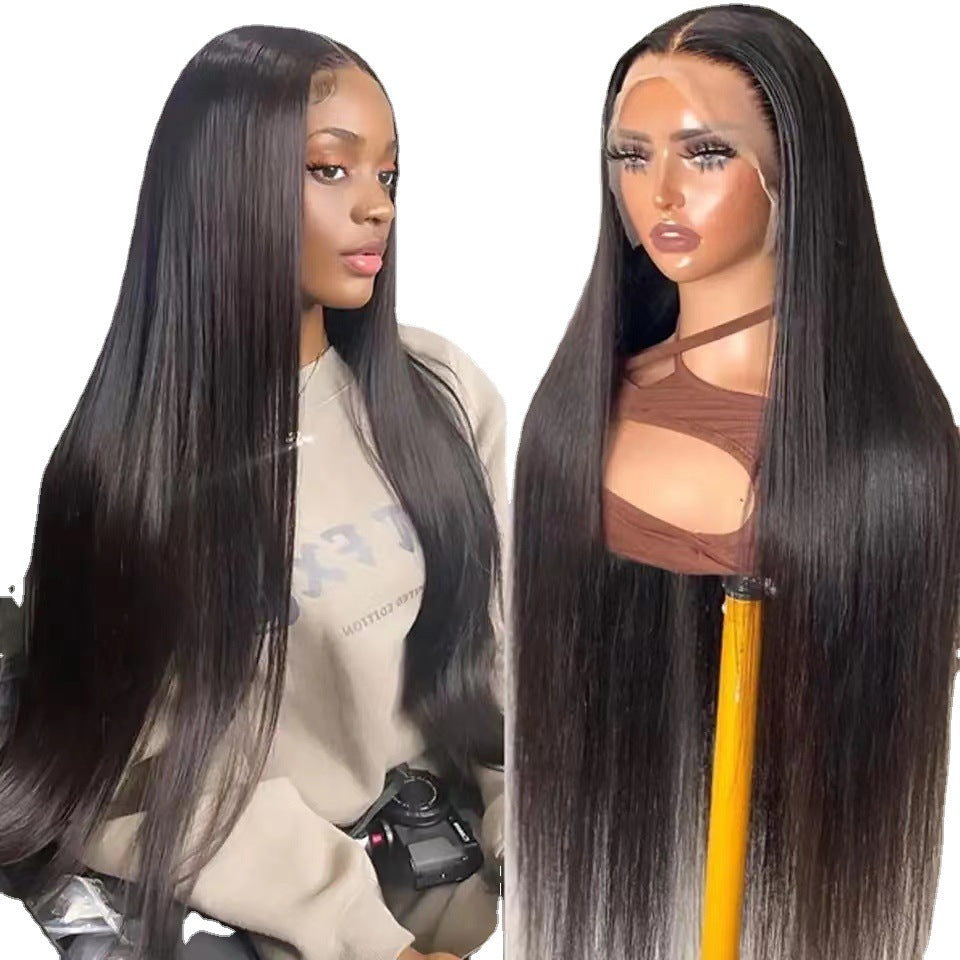 Lace Wig Women's Long Straight High-temperature Fiber Chemical Fiber