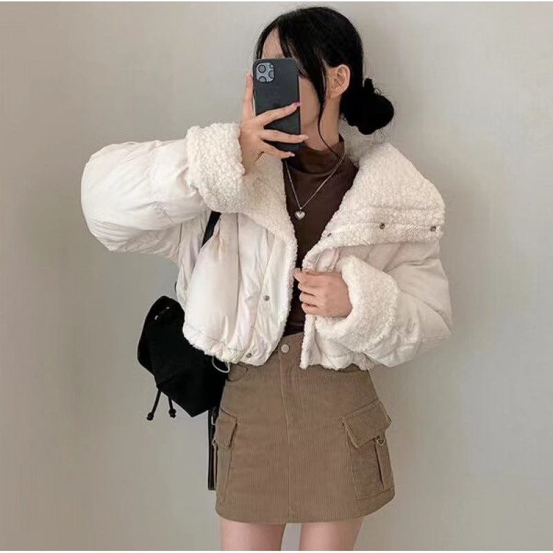 Thickening Keep Warm Reverse Short Wadded Jacket