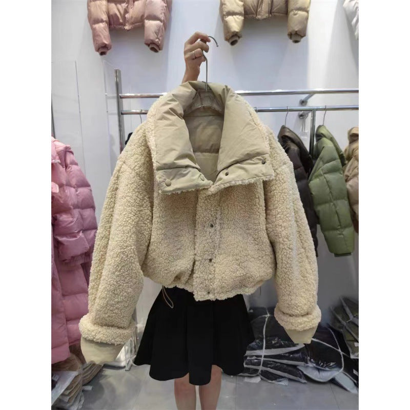 Thickening Keep Warm Reverse Short Wadded Jacket