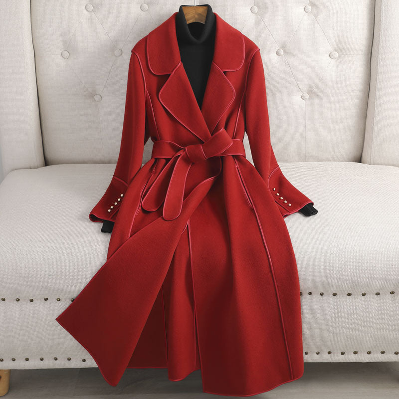 Women's Slimming Mid-length Over-the-knee High-end Woolen Coat