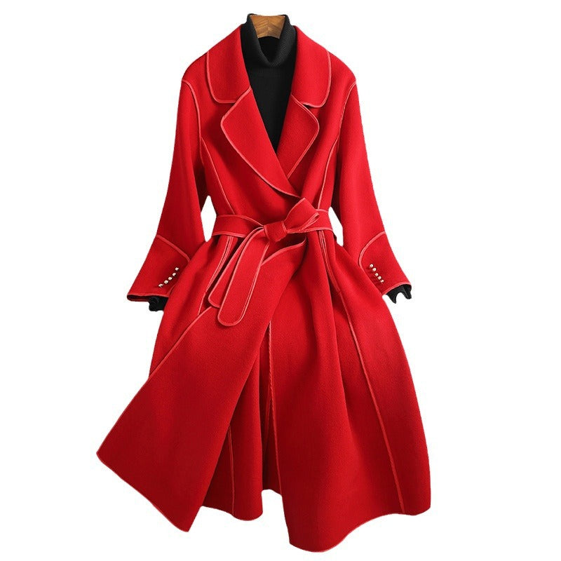 Women's Slimming Mid-length Over-the-knee High-end Woolen Coat