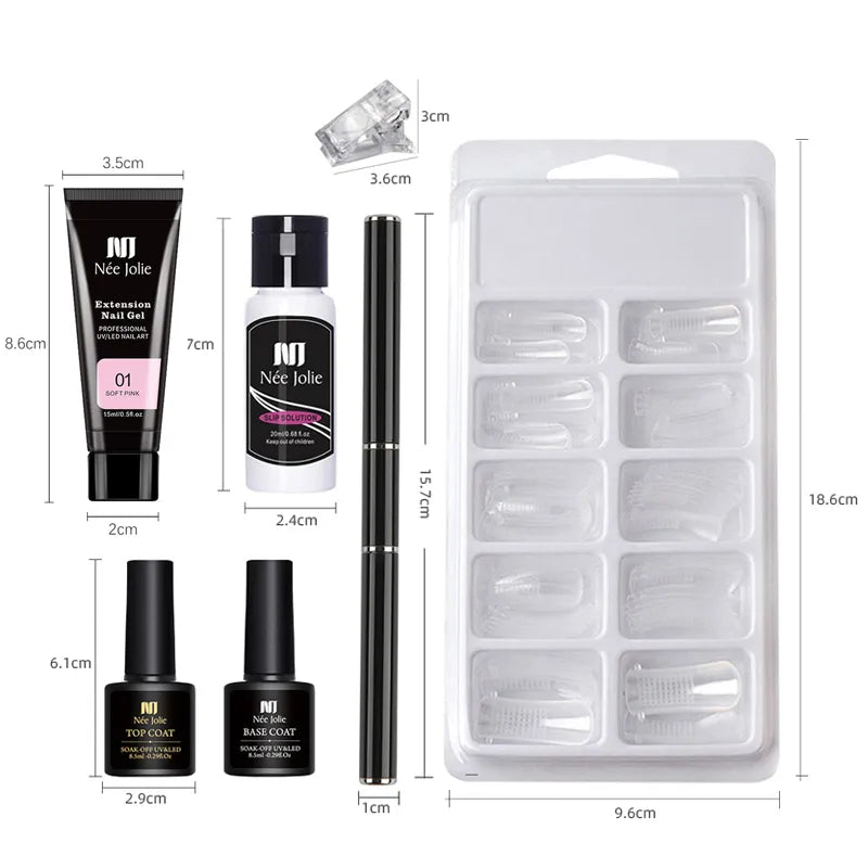 Conjunto de gel poli para unhas, lâmpada led de 6w, kit completo de manicure, extensão rápida, construção de unhas, ponta dos dedos, kit de ferramentas para design de unhas artísticas