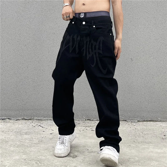 Black Pants New Fashion Casual Loose Large Size Versatile Jeans