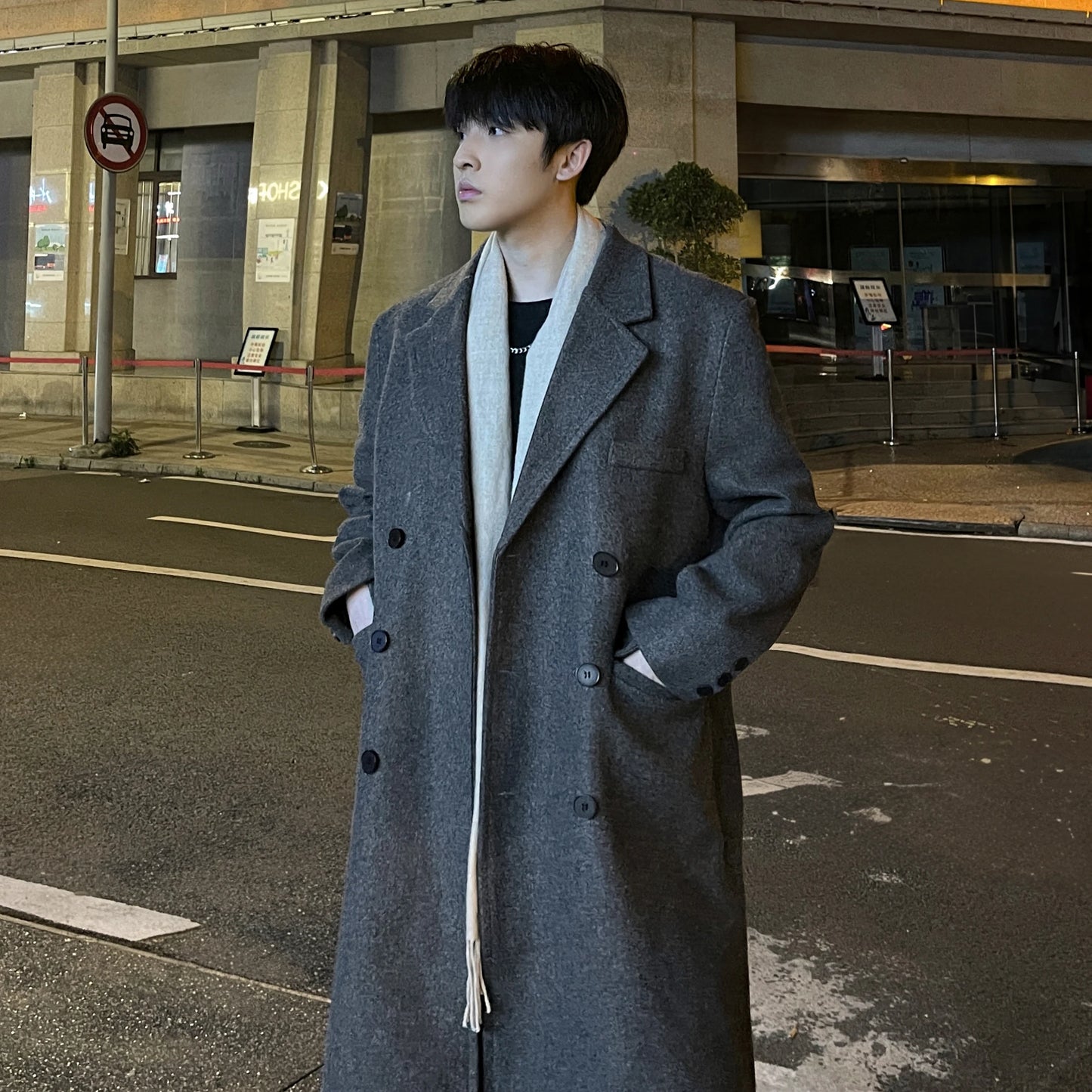 Winter Long Trenchcoat Men Korean-style