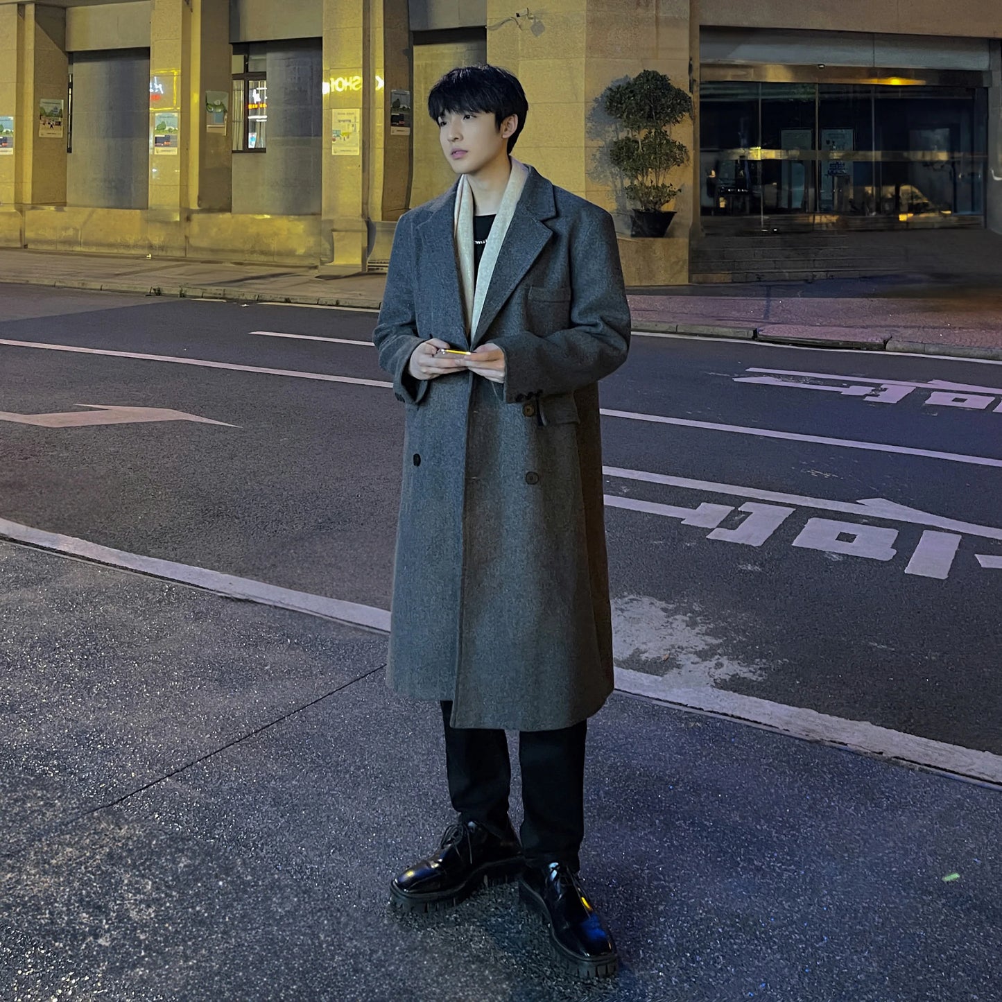 Winter Long Trenchcoat Men Korean-style