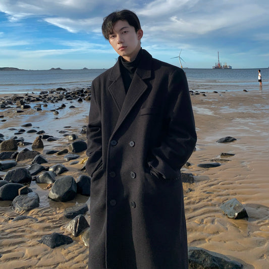 Winter Long Trenchcoat Men Korean-style