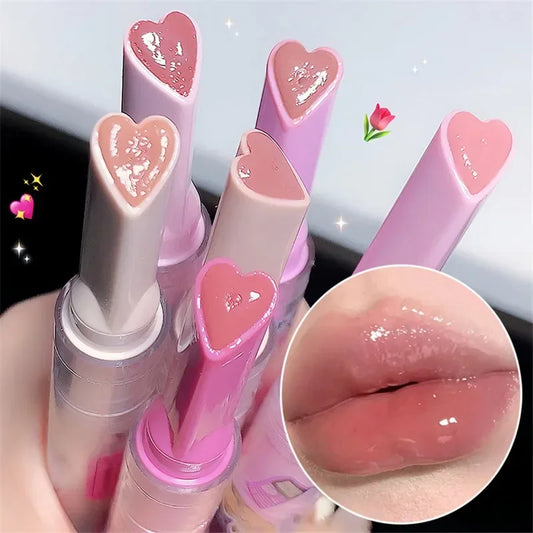 Geléia amor batom rosa brilho de água claro esmalte labial à prova dwaterproof água copo antiaderente hidratante plumping fade linhas labial gloss maquiagem