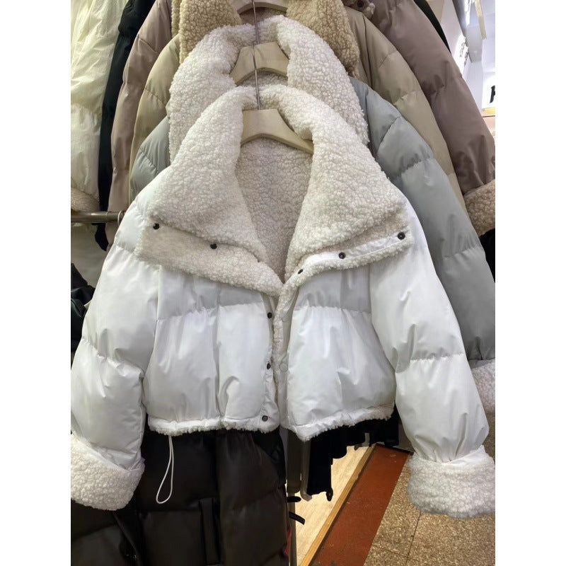 Thickening Keep Warm Reverse Short Wadded Jacket