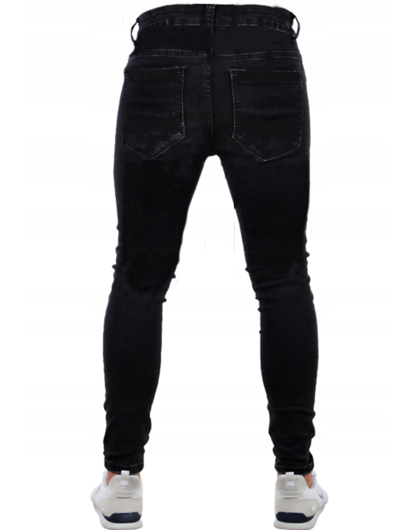 Black Slim-fit High Waist Denim Trousers