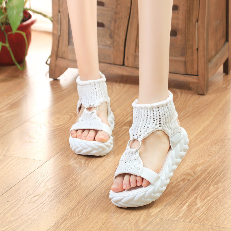 Women's Fashionable Knitted Wool Sandals